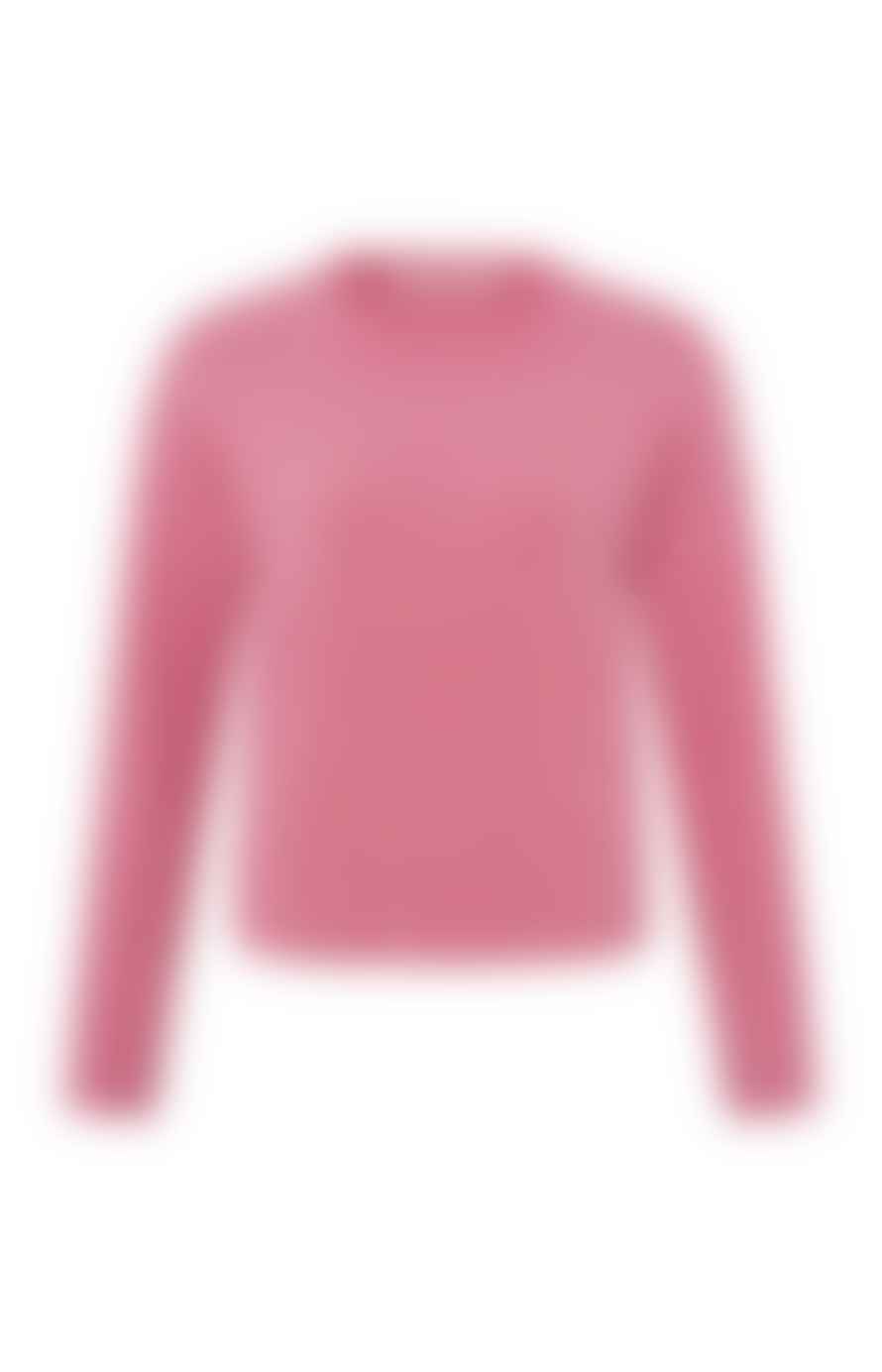 Yaya Chenille Sweater With Crewneck And Long Sleeves - Morning Glory Pink