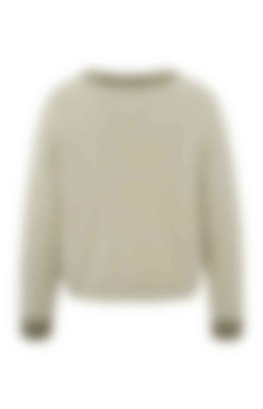 Yaya Sweater With Round Neck, Long Sleeves And Dropped Shoulders - Silver Lining Beige