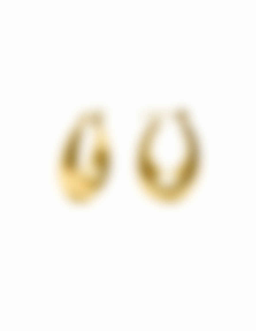 Nordic Muse Bold Crescent Hoop Earrings - Gold