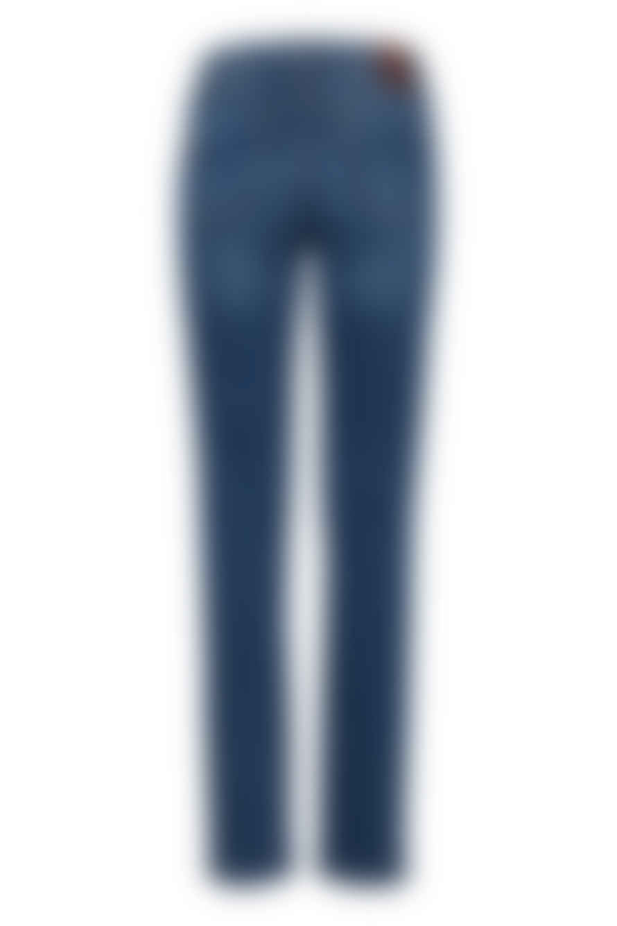 Pulz Jeans Pulz Sandra Hw Jeans Medium Straight Leg In Medium Blue Denim