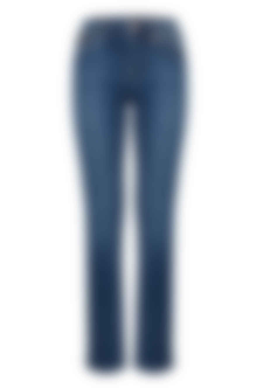 Pulz Jeans Pulz Sandra Hw Jeans Medium Straight Leg In Medium Blue Denim