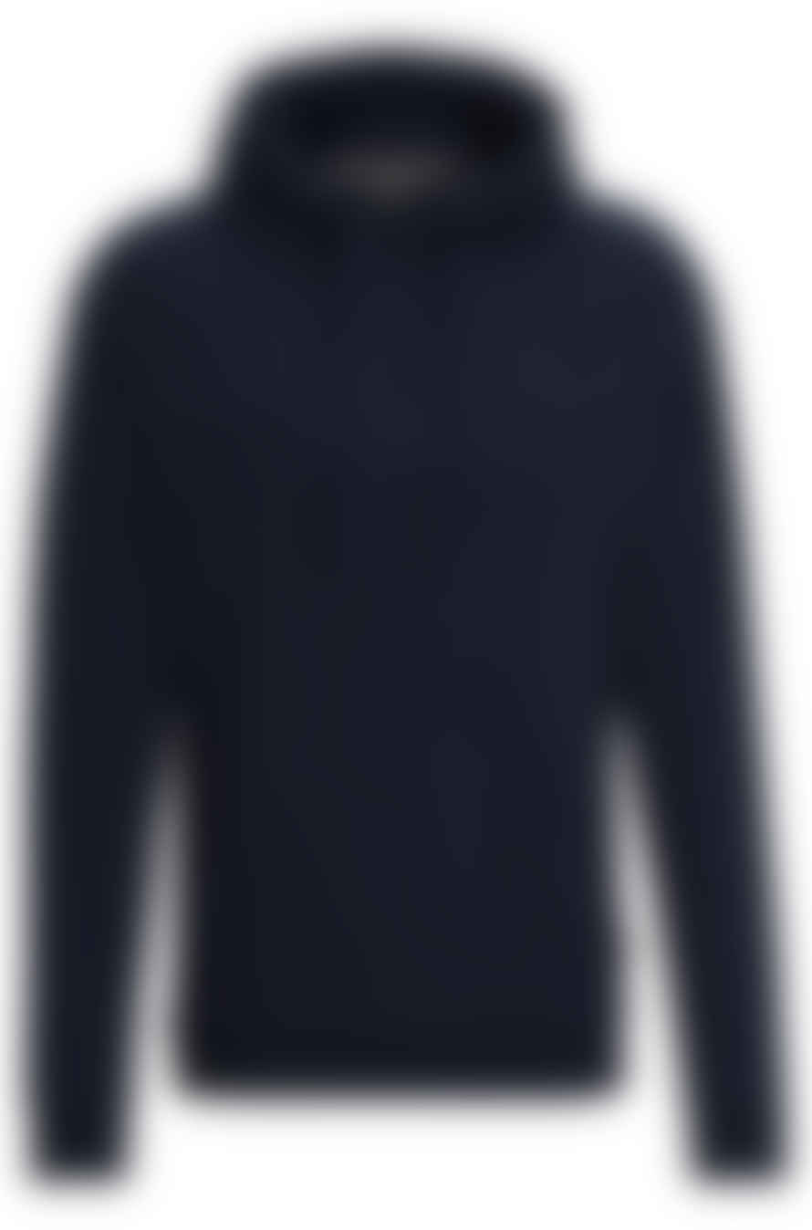 Hugo Boss Dark Blue Cotton Terry Hooded Sweatshirt with Embroidered Logo 50511062 404