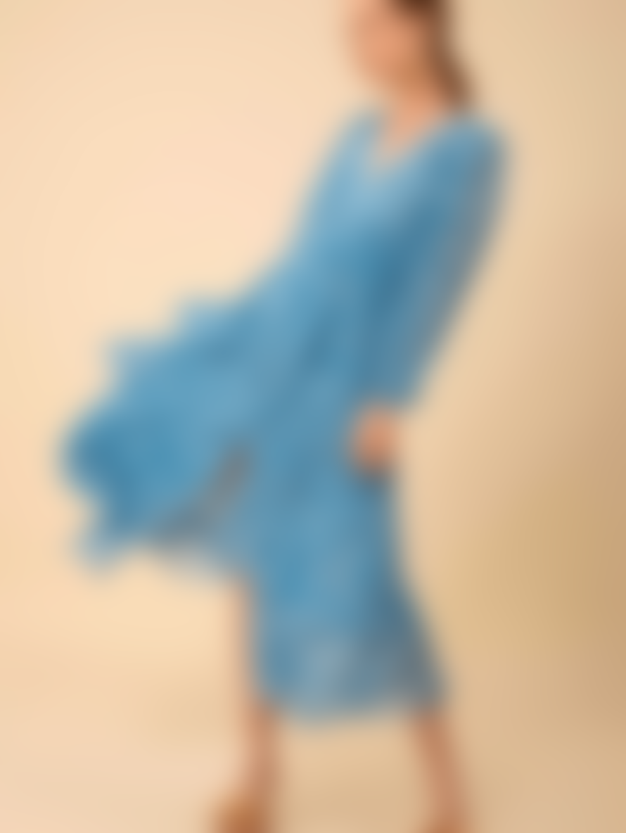Hale Bob Amaya Blue Tiered Maxi Dress 3zwt666a