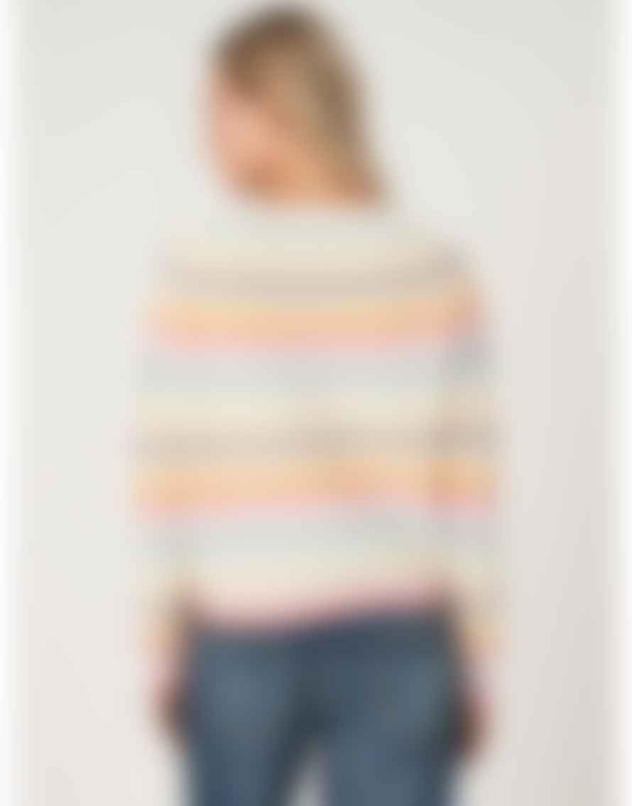 Repeat Cashmere Cashmere Candy Stripe Long Sleeve Jumper Col
