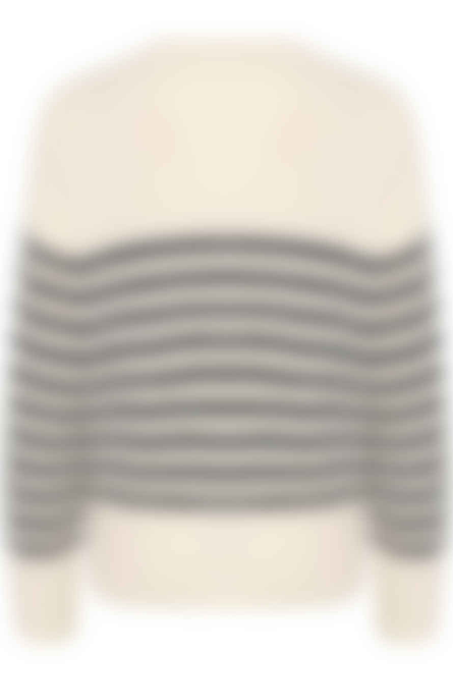 Part Two Finnley Pullover White Cap Grey Stripe
