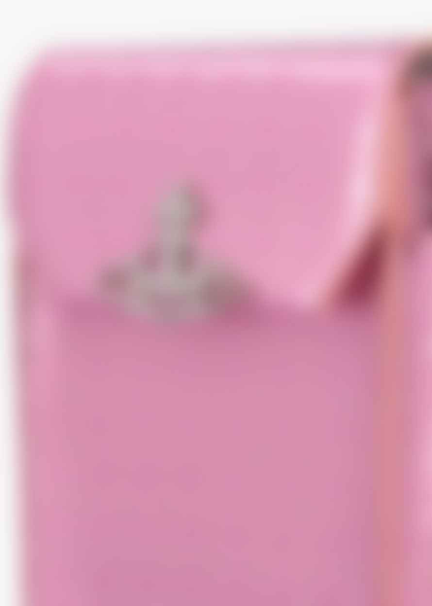 Vivienne Westwood  Womens Metal Orborama Leather Phone Case In Pink