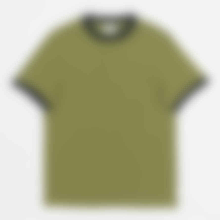 Farah Groves Ringer T-shirt In Moss Green