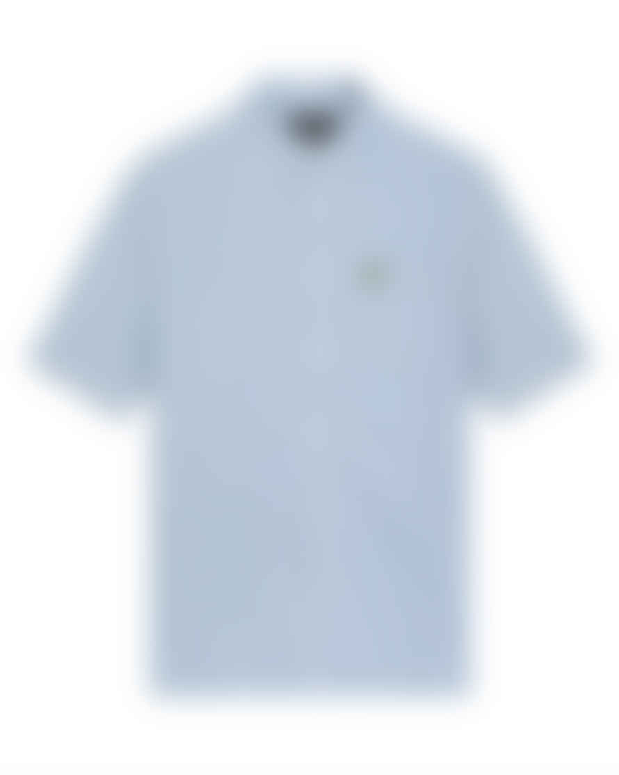 Lyle and Scott Short Sleeve Slim Fit Gingham Shirt Lightblue/white