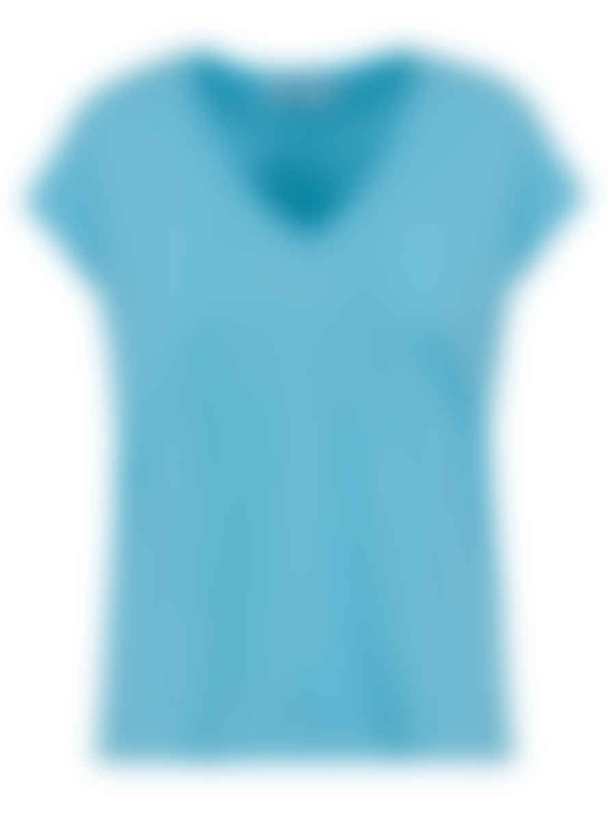 CC Heart Basic V-neck T-shirt Aqua Blue