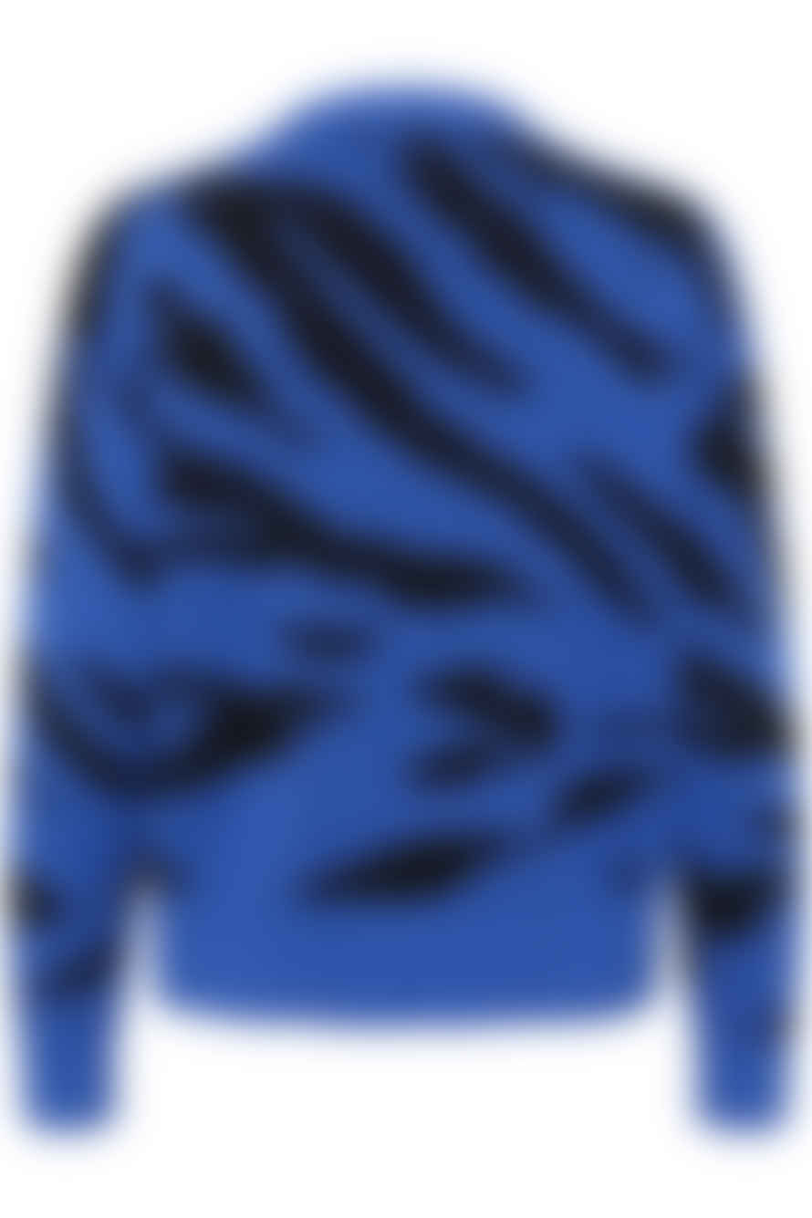 Soaked in Luxury  Blue Animal Print Cabba Pullover