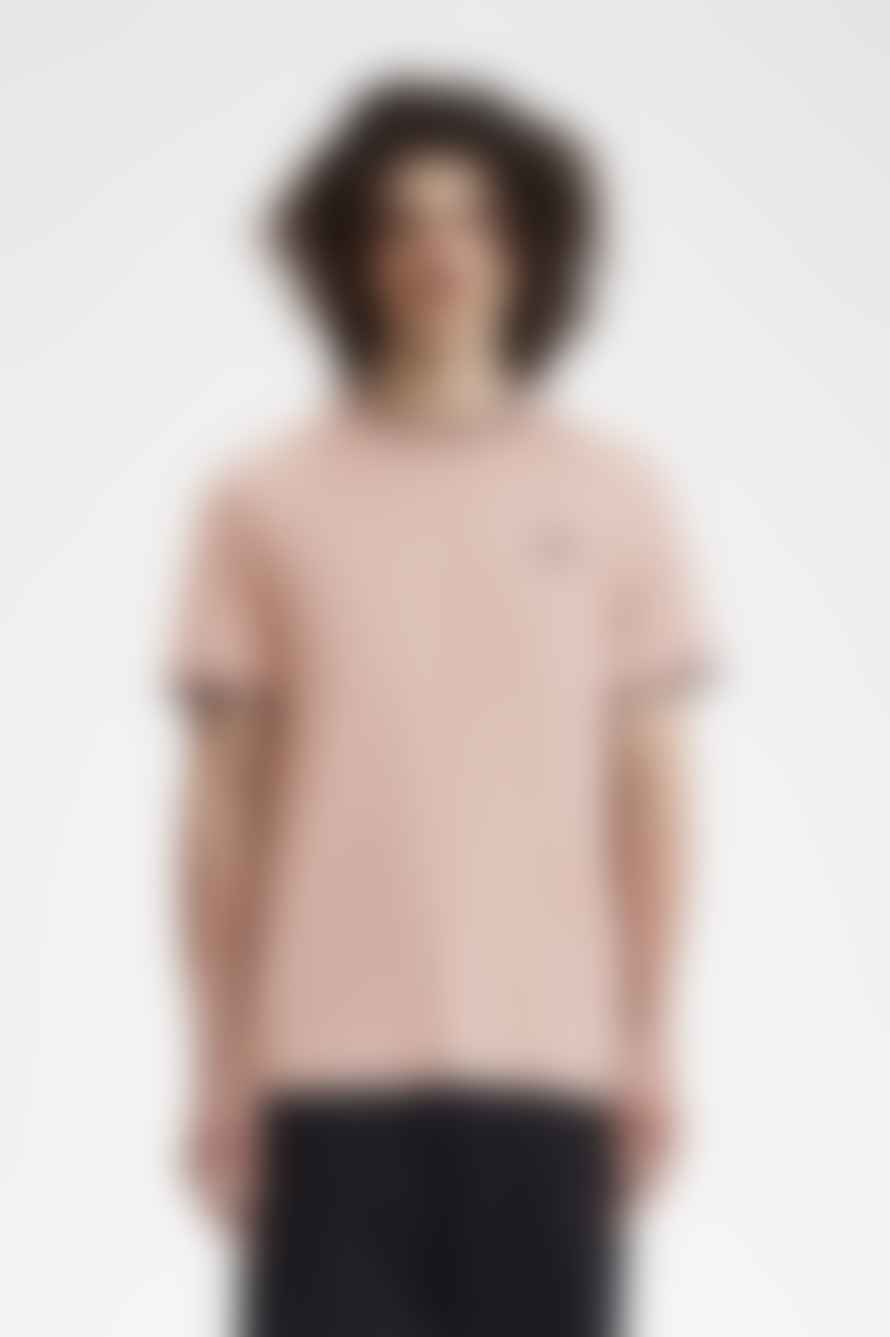 Fred Perry Twin Tipped T-Shirt (Dark Pink/Dusty Rose/Black)