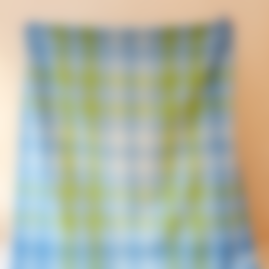 The Tartan Blanket Co. Recycled Wool Blue Gingham Blanket
