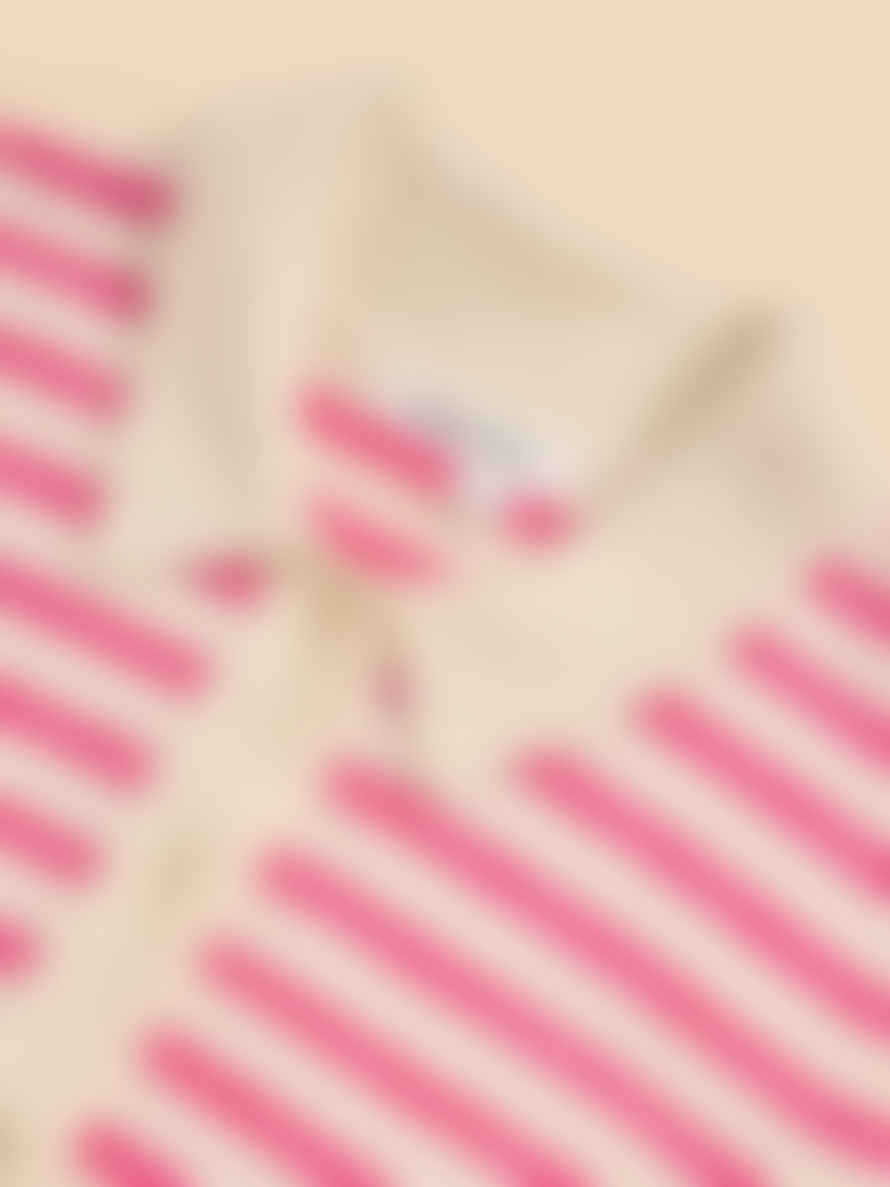 White Stuff Peony Collared Cardigan - Pink Multi