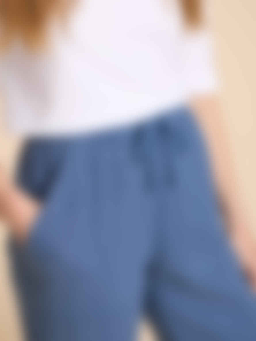 White Stuff Elle Linen Blend Trouser - Blue Multi