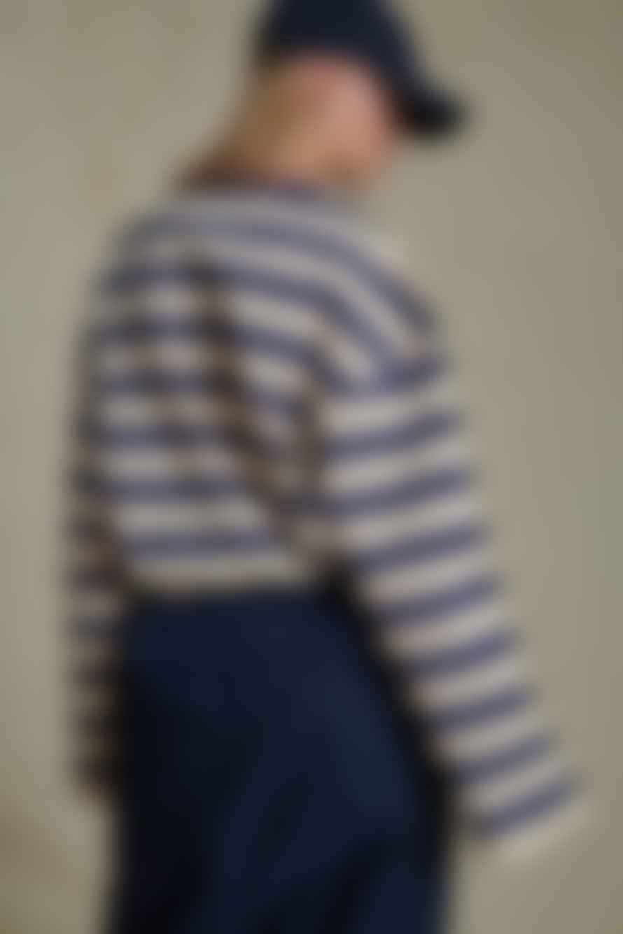 soeur Archie T-shirt Ecru/marine Stripe