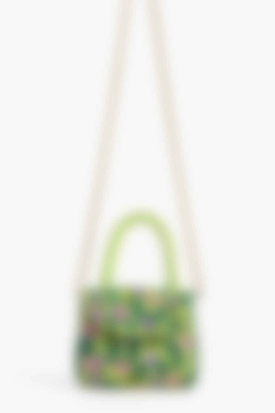 America & Beyond Green Floral Embroidered Bag