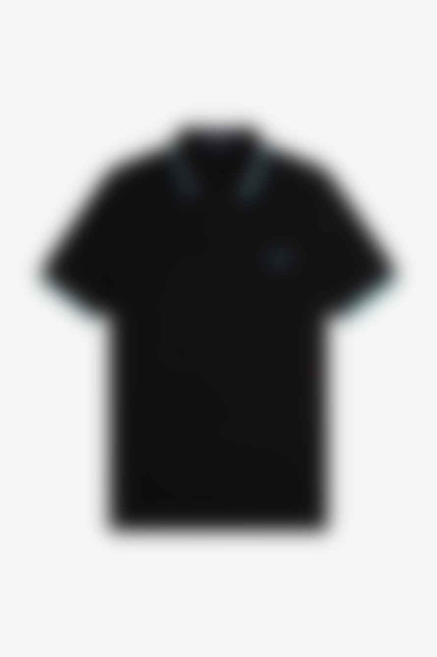 Fred Perry Slim Fit Twin Tipped Polo Black / Ecru / Deep Mint