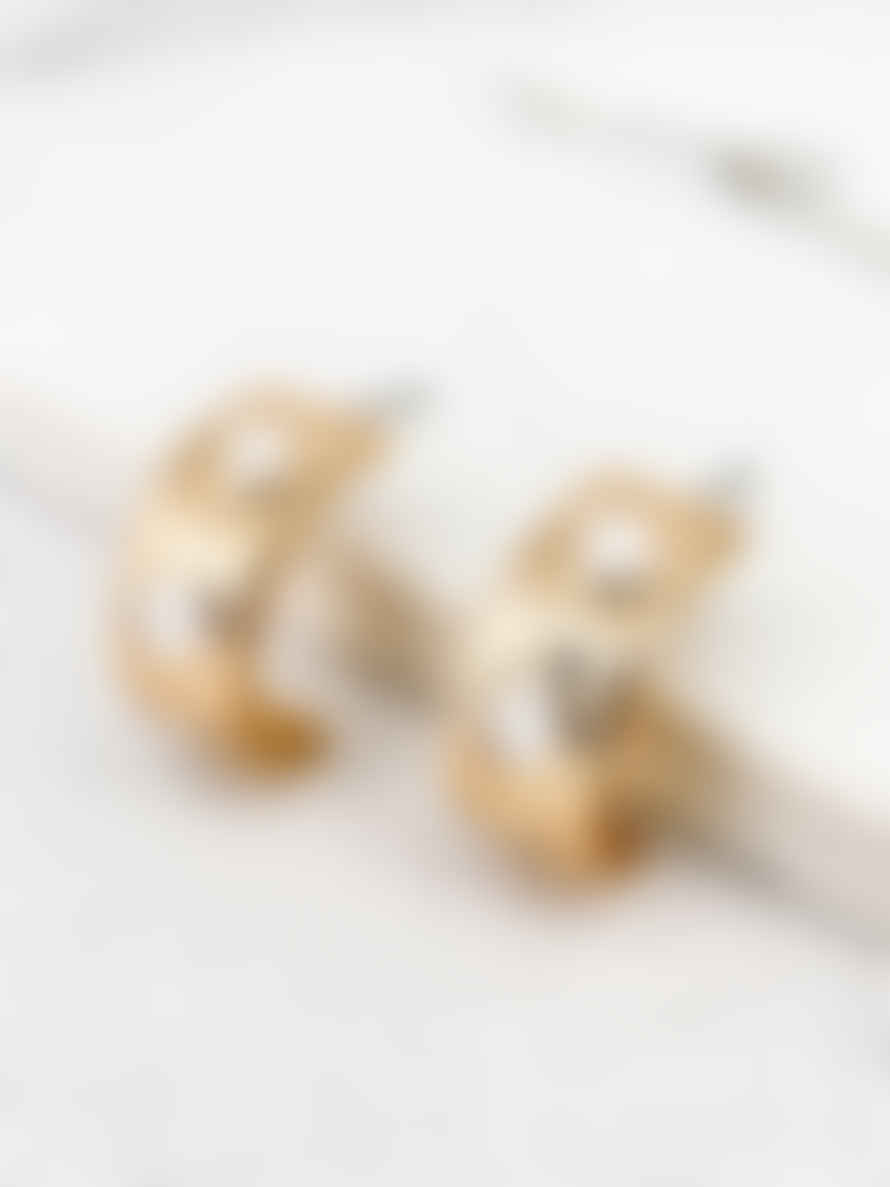 Envy Gold Hoop Earrings with White Dots