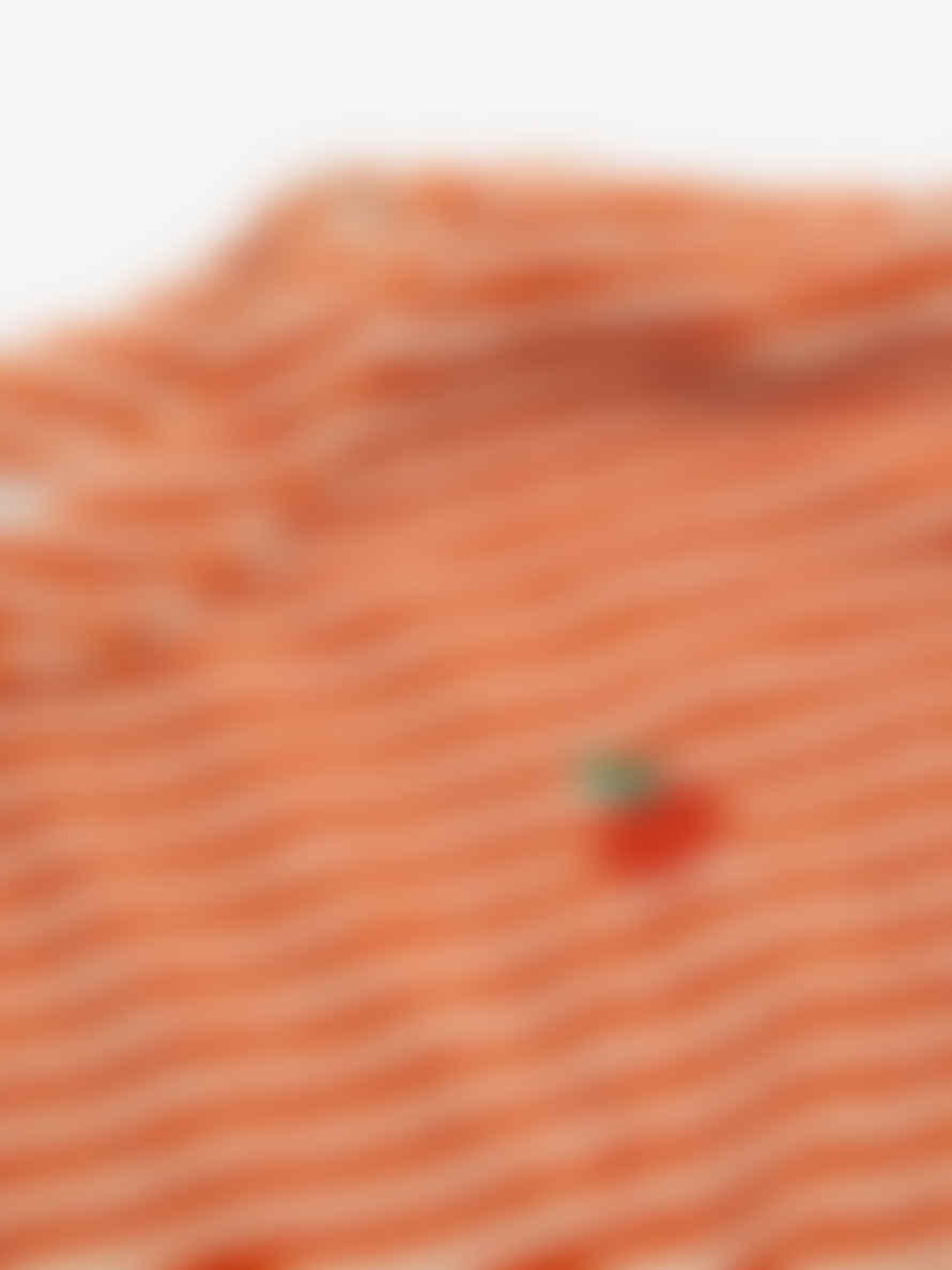 Bobo Choses Orange Stripes Terry Baby T-shirt