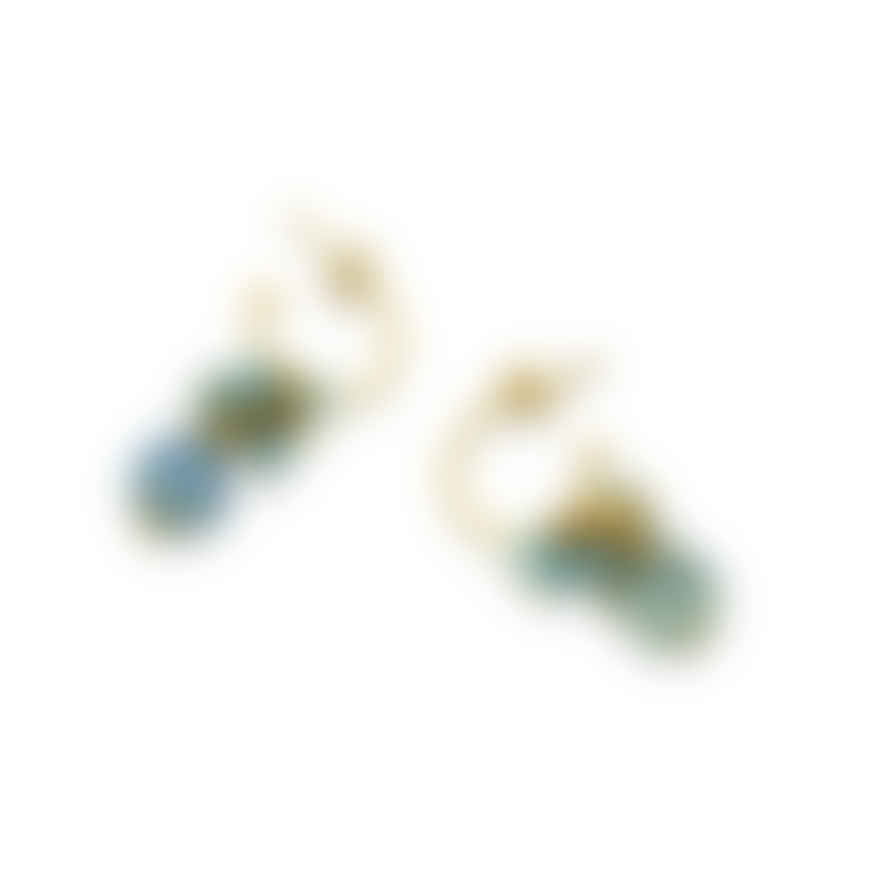 Ashiana Hollie Hoop Earrings In Gold - Turquoise