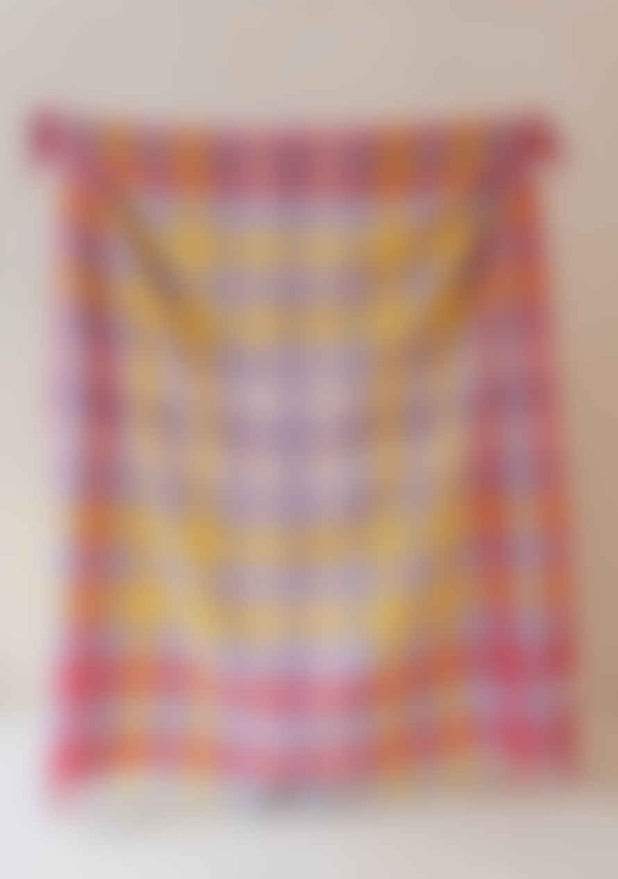 TBCo Recycled Wool Blanket In Lilac Gradient Gingham