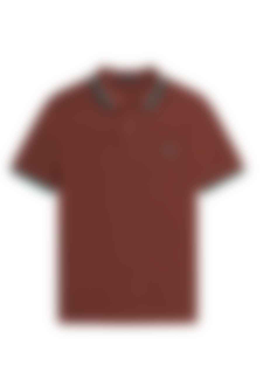 Fred Perry Slim Fit Twin Tipped Polo Whisky Brown / Deep Mint / Deep Mint
