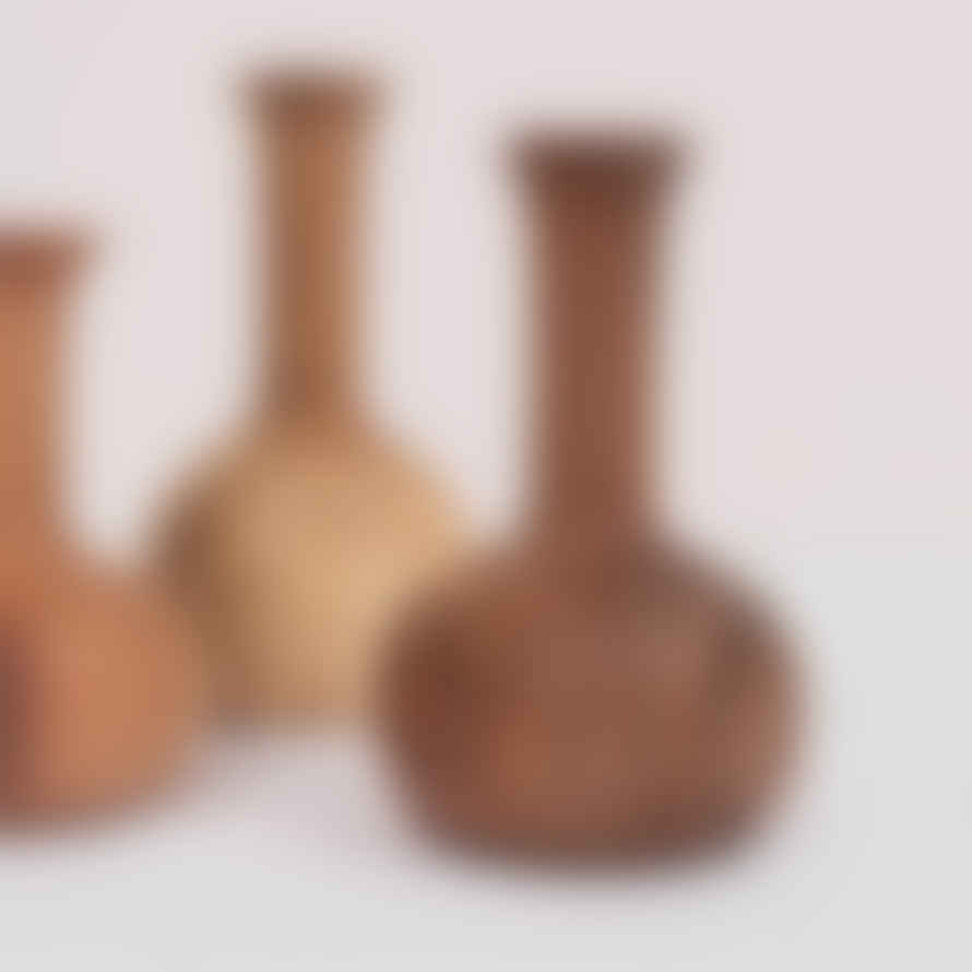 Bohemia Small Walnut Wood Tube Vase