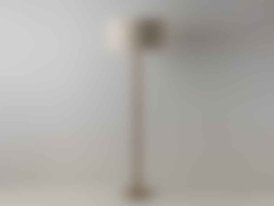 houseof Wooden And Brass Disk Floor Lamp
