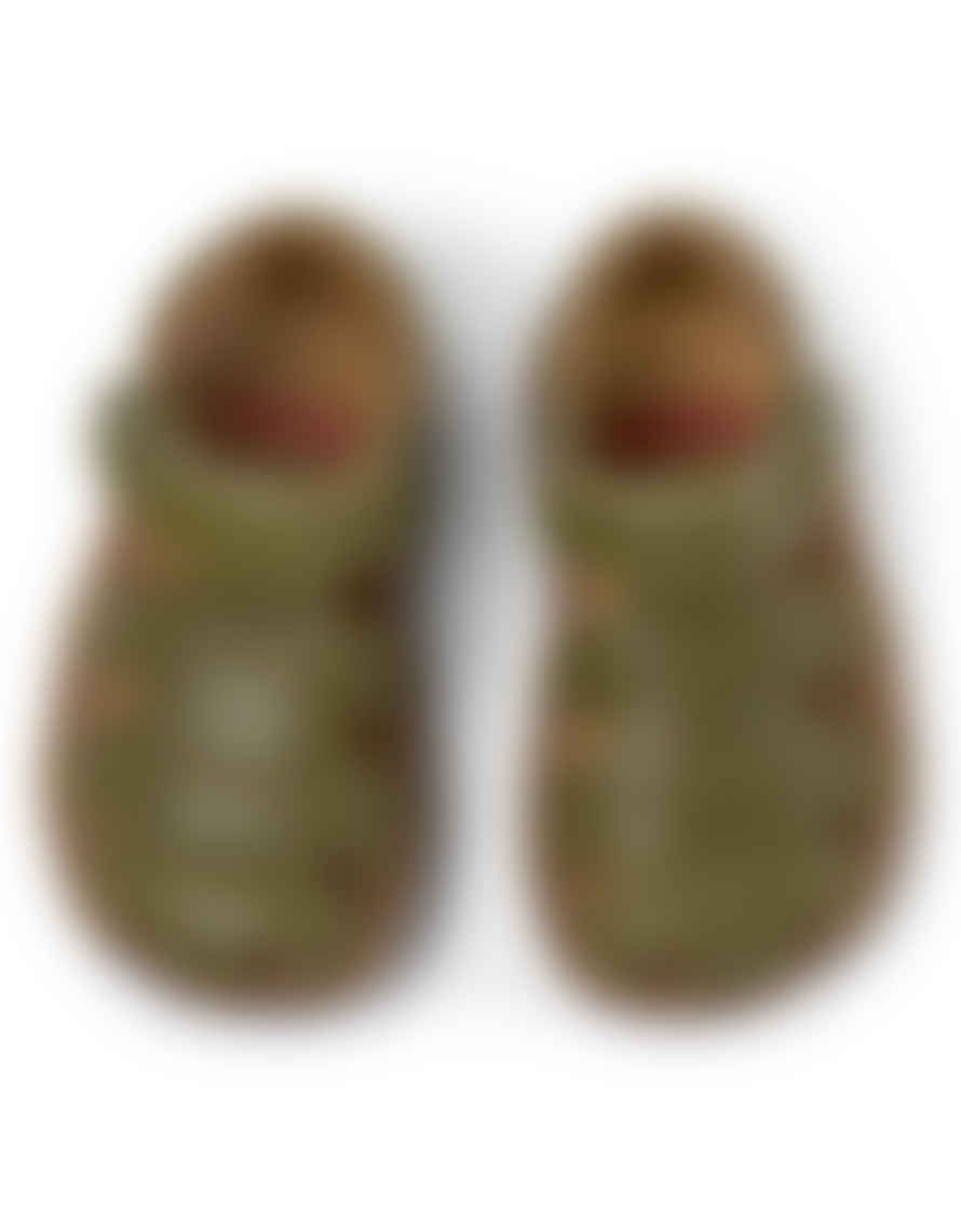 Camper : Bicho Kids Velcro Closed Toe Sandals - Green Leather