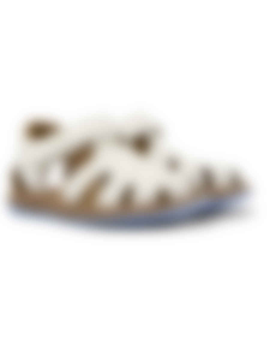 Camper : Bicho Kids Velcro Closed Toe Sandals - White Leather
