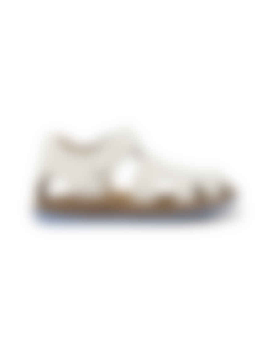 Camper : Bicho Kids Velcro Closed Toe Sandals - White Leather