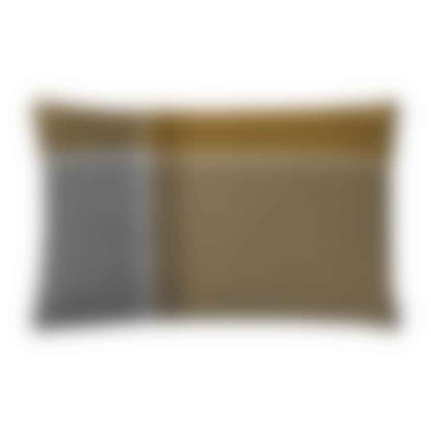 Elvang Denmark Manhattan Cushion Cover 40x60cm In Yellow Ocher/Smoked Glass In 50% Alpaca & 40% Sheep Wool