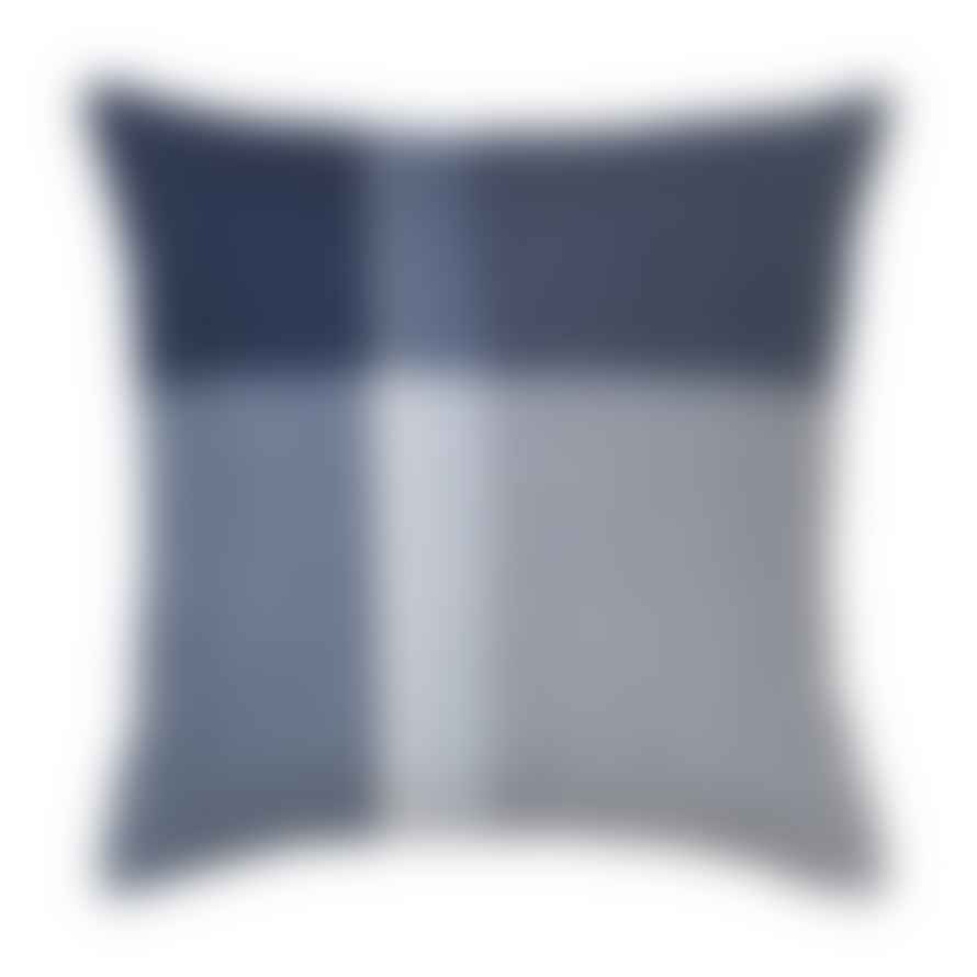 Elvang Denmark Manhattan Cushion Cover 50x50cm In Dark Blue/Asphalt In 50% Alpaca & 40% Sheep Wool