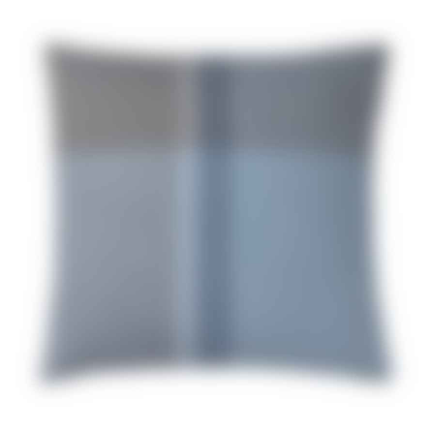 Elvang Denmark Manhattan Cushion Cover 50x50cm In Steel Blue/Dusty Ocean In 50% Alpaca & 40% Sheep Wool