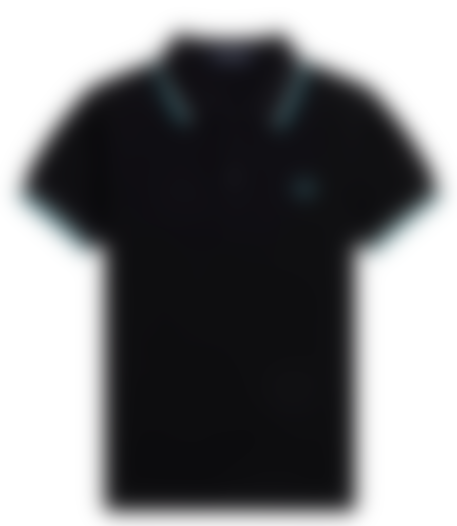 Fred Perry Slim Fit Twin Tipped Polo Black, Ecru & Intense Mint Green