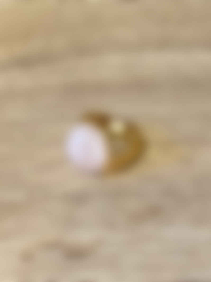 Envy Elasticated Gold Ring With Pale Pink Stone