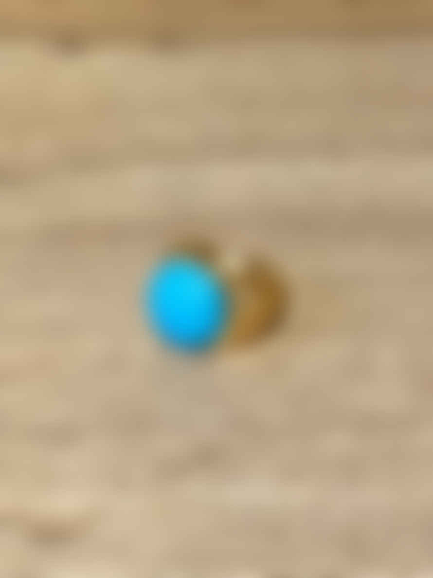 Envy Elasticated Gold Ring With Turquoise Stone