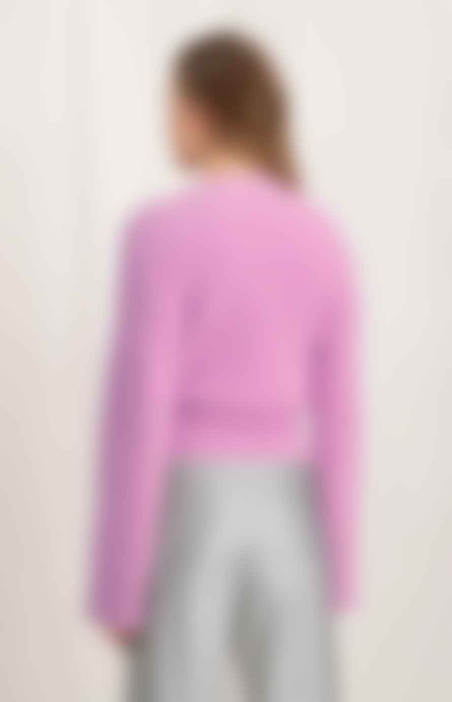 Yaya Cropped Wrap Sweater Wide Sleeves | Phalaenopsis Pink
