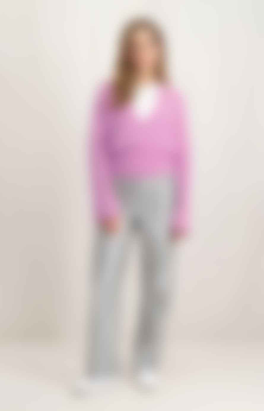 Yaya Cropped Wrap Sweater Wide Sleeves | Phalaenopsis Pink
