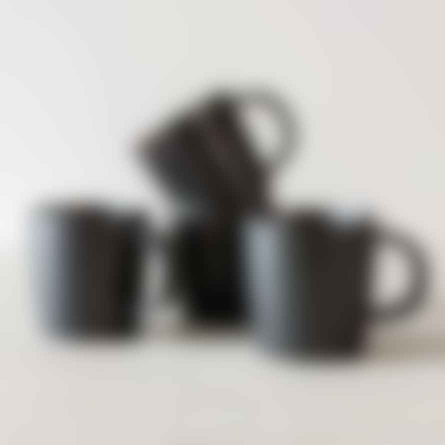 House Doctor Set of 2 Pion mugs , Black/Brown