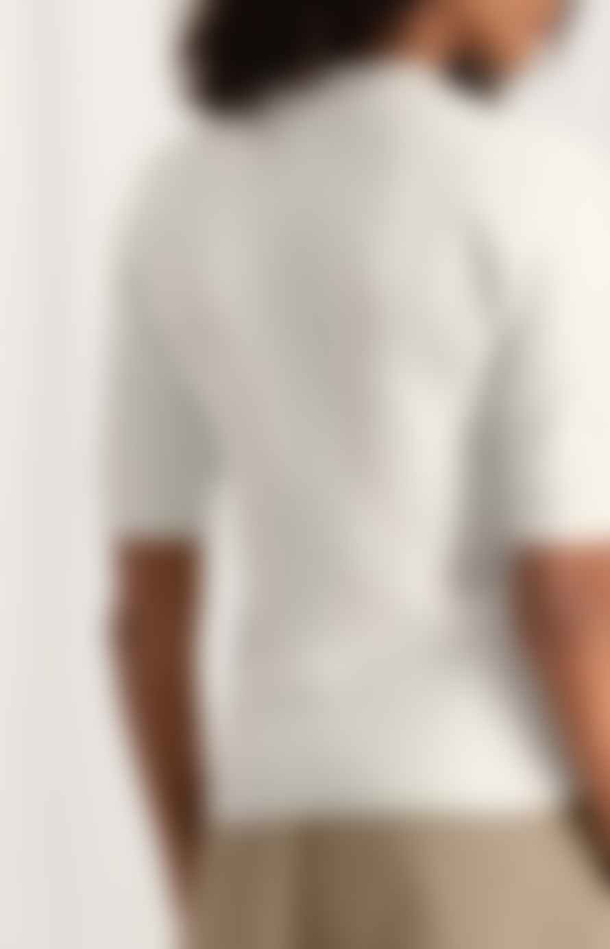Yaya V-neck Short Sleeve Sweater | Ivory White