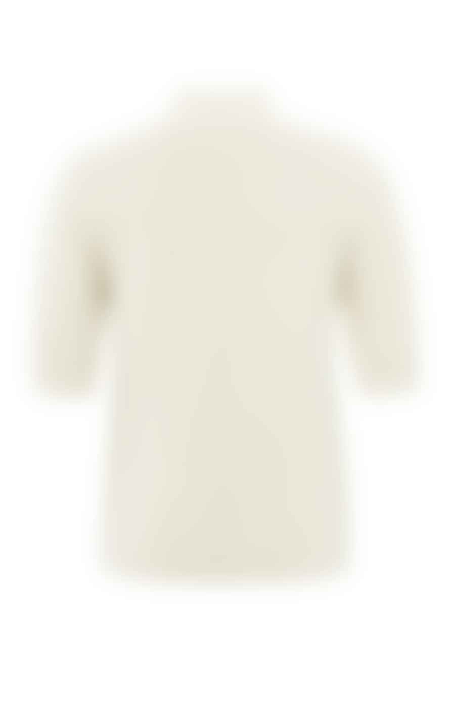 Yaya V-neck Short Sleeve Sweater | Ivory White