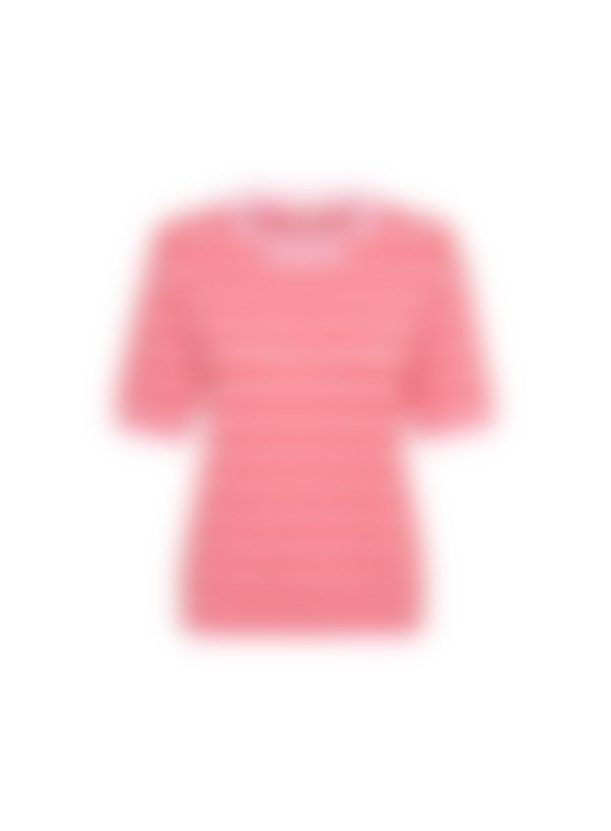 KAFFE Lizza Striped Knit In Pink Mist/cayenne From