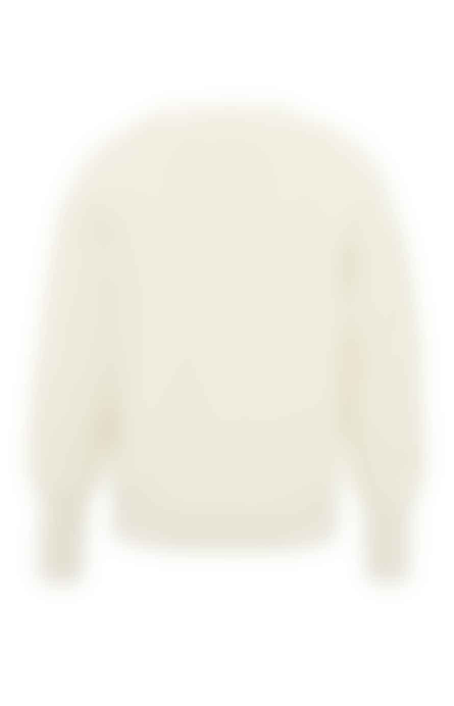 Yaya Sweater With Boatneck, Long Sleeves And Button Details |ivory White Melange