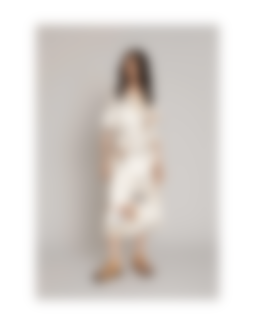Munthe Munthe Jisalanka Puff Sleeve Floral Print Wrap Dress Col: Cream Multi,