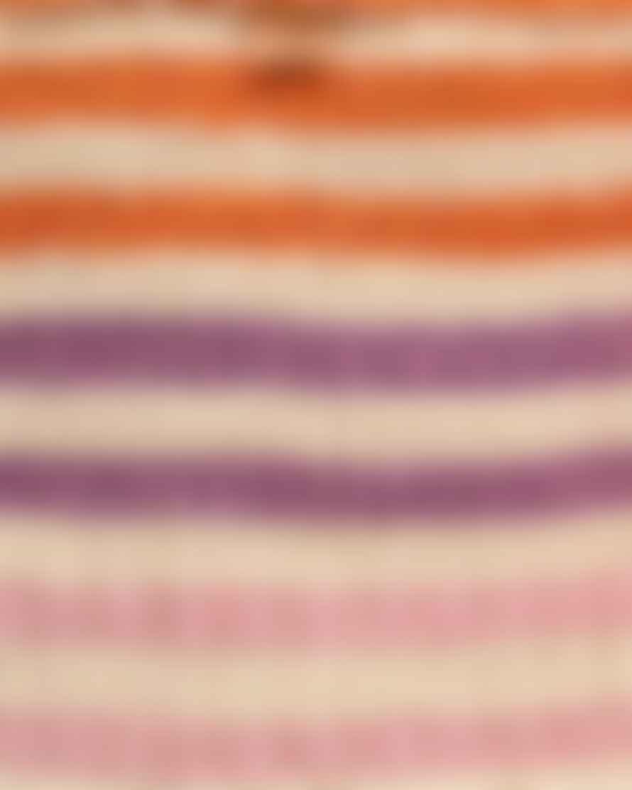 The Basket Room Safiri - Orange, Pink and Purple Stripe Woven Storage Basket - Small