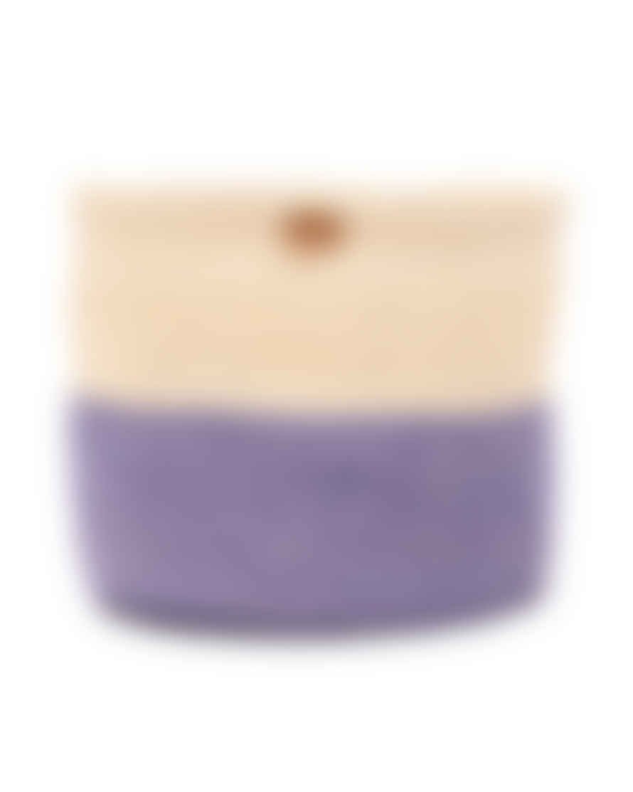 The Basket Room Jadala: Lavender Colour Block Woven Basket: M / Purple / Colour Block