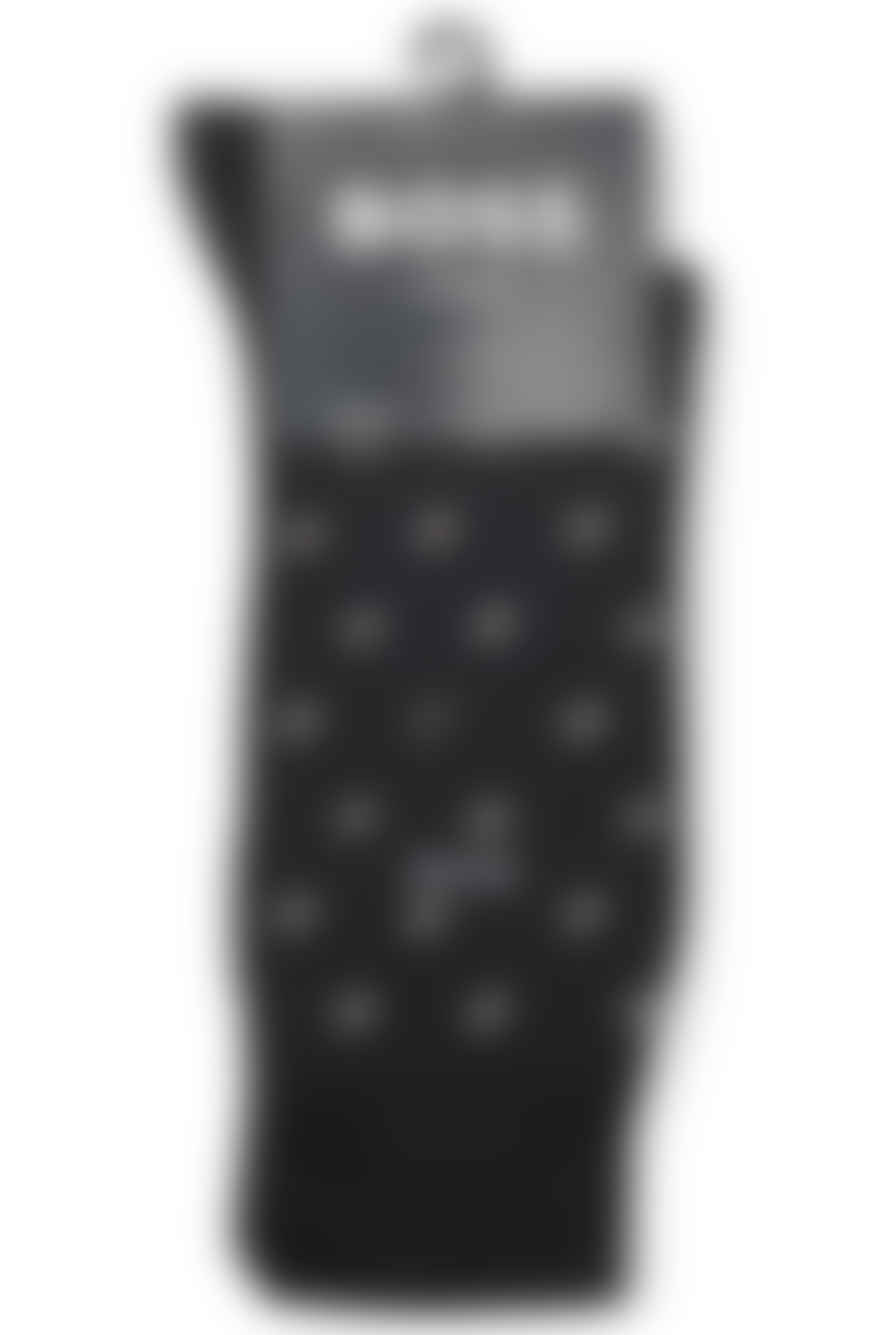 Hugo Boss Boss - 2 Pack Of Mercerised Cotton Blend Socks With Mini Pattern In Charcoal Grey 50478350 012
