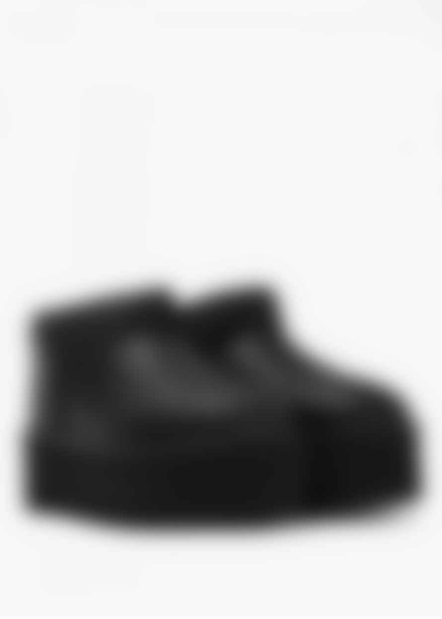 UGG Womens Classic Platform Ultra Mini Boot In Black Leather