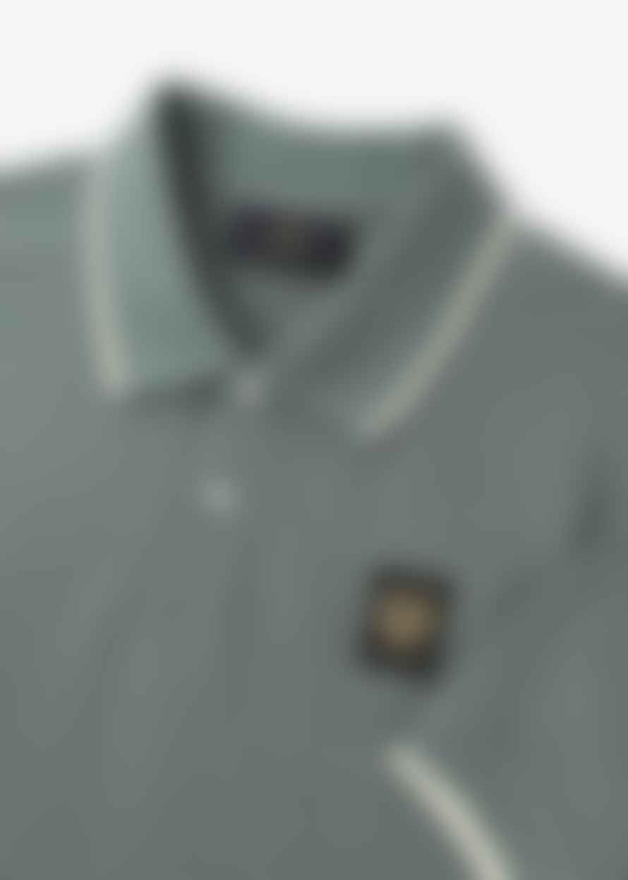 Belstaff Mens Tipped Polo Shirt In Mineral Green